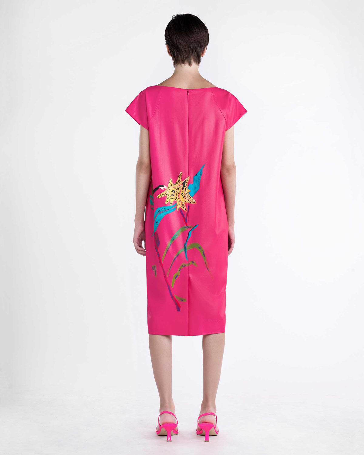 Dancing Flowers - Pink Cocoon Dress