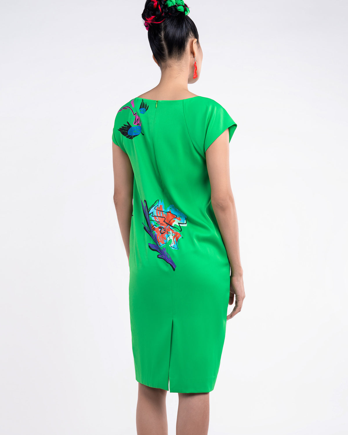 Big Heart - Neon Green Cocoon Dress