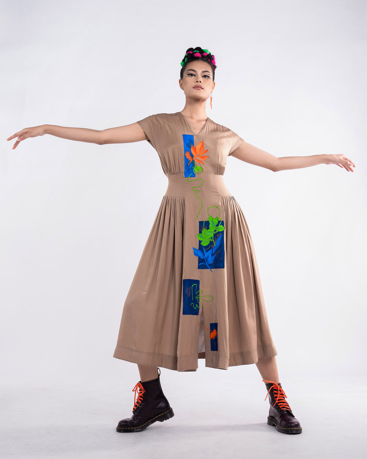 Harmony - Đầm Midi Màu Nâu Hazel