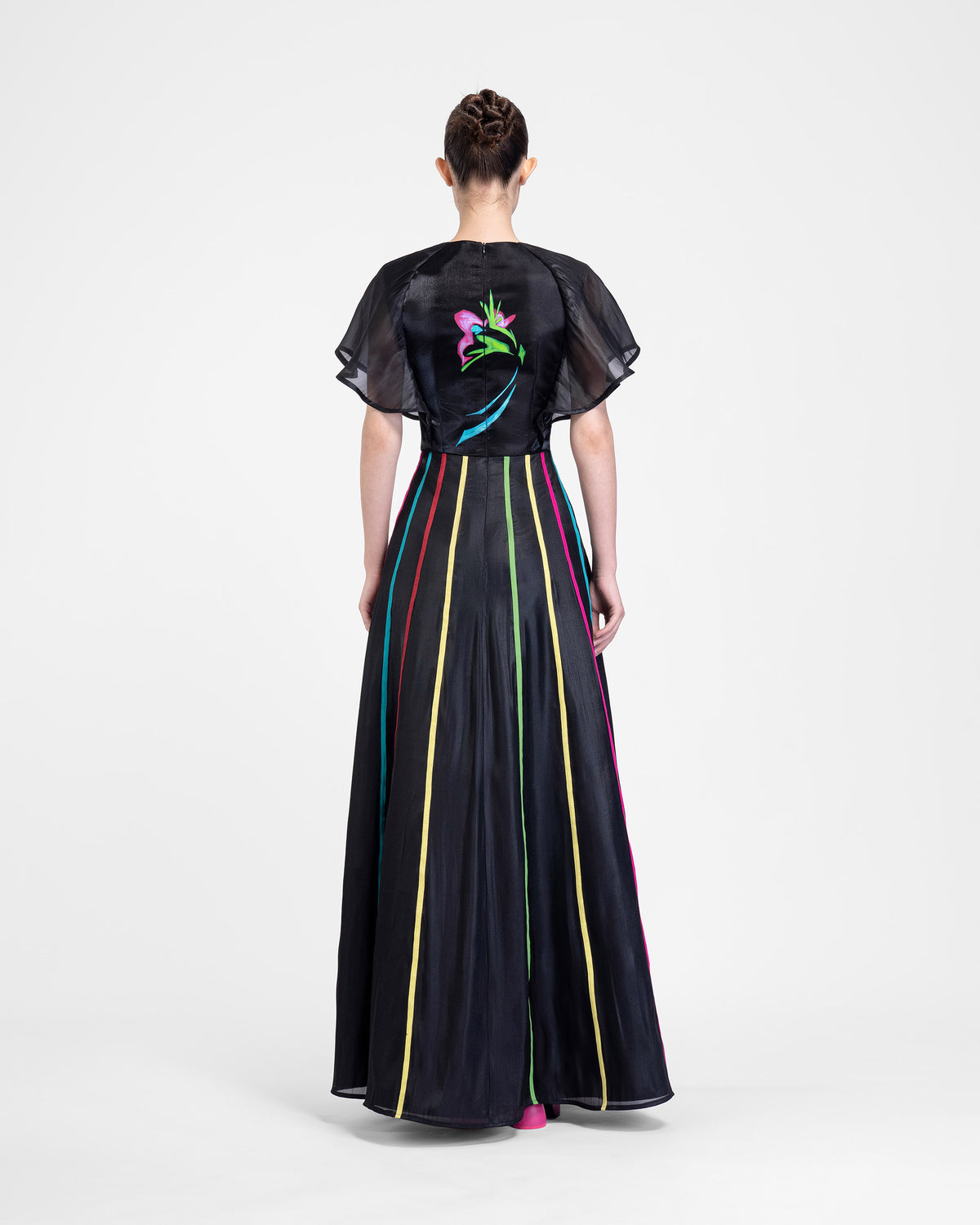 The Wink - Butterfly Sleeves Black Evening Dress