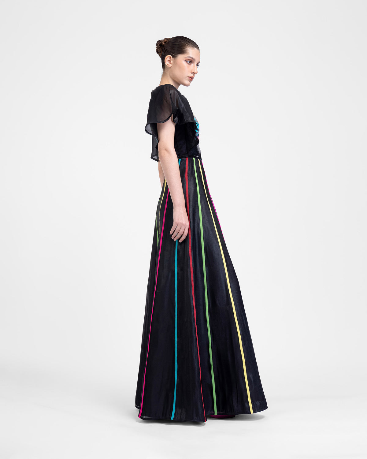 The Wink - Butterfly Sleeves Black Evening Dress
