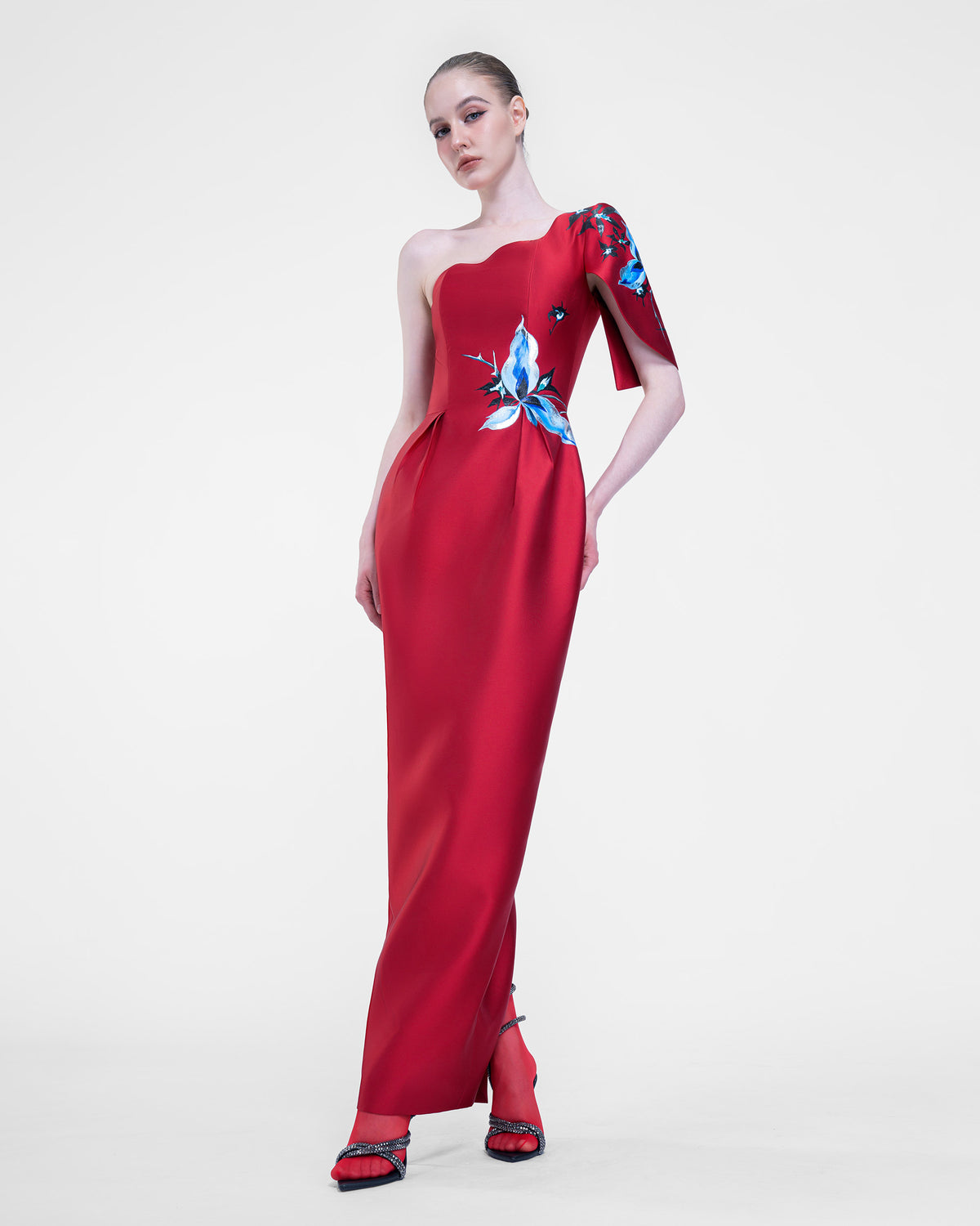 Aphrodite - One-shoulder Crimson Evening Dress