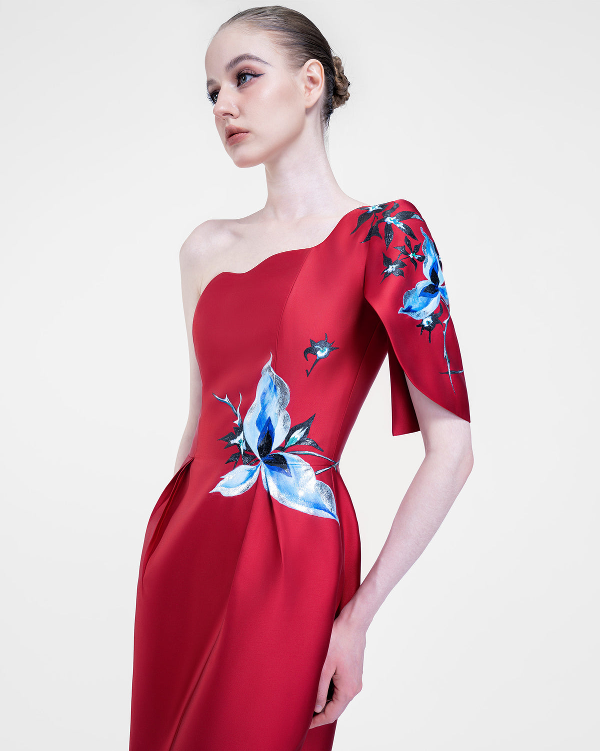 Aphrodite - One-shoulder Crimson Evening Dress