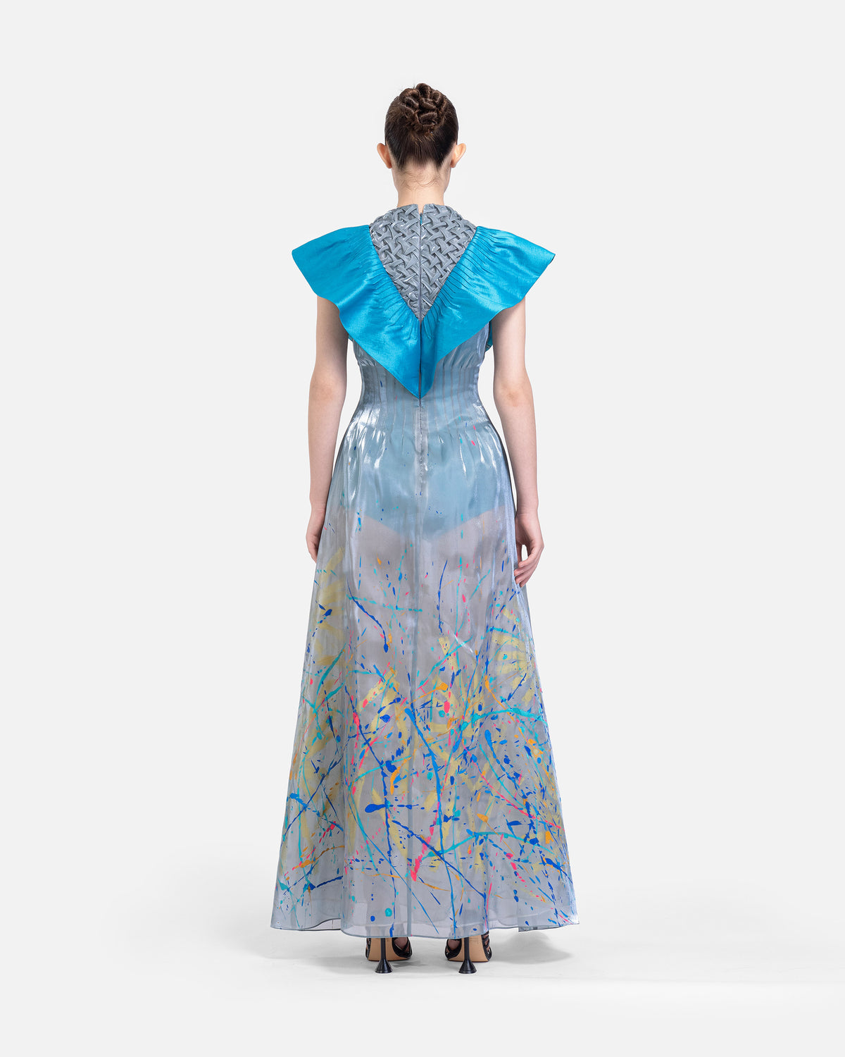 Dancing Flower - Ruffled Smocking Details Gown Dress