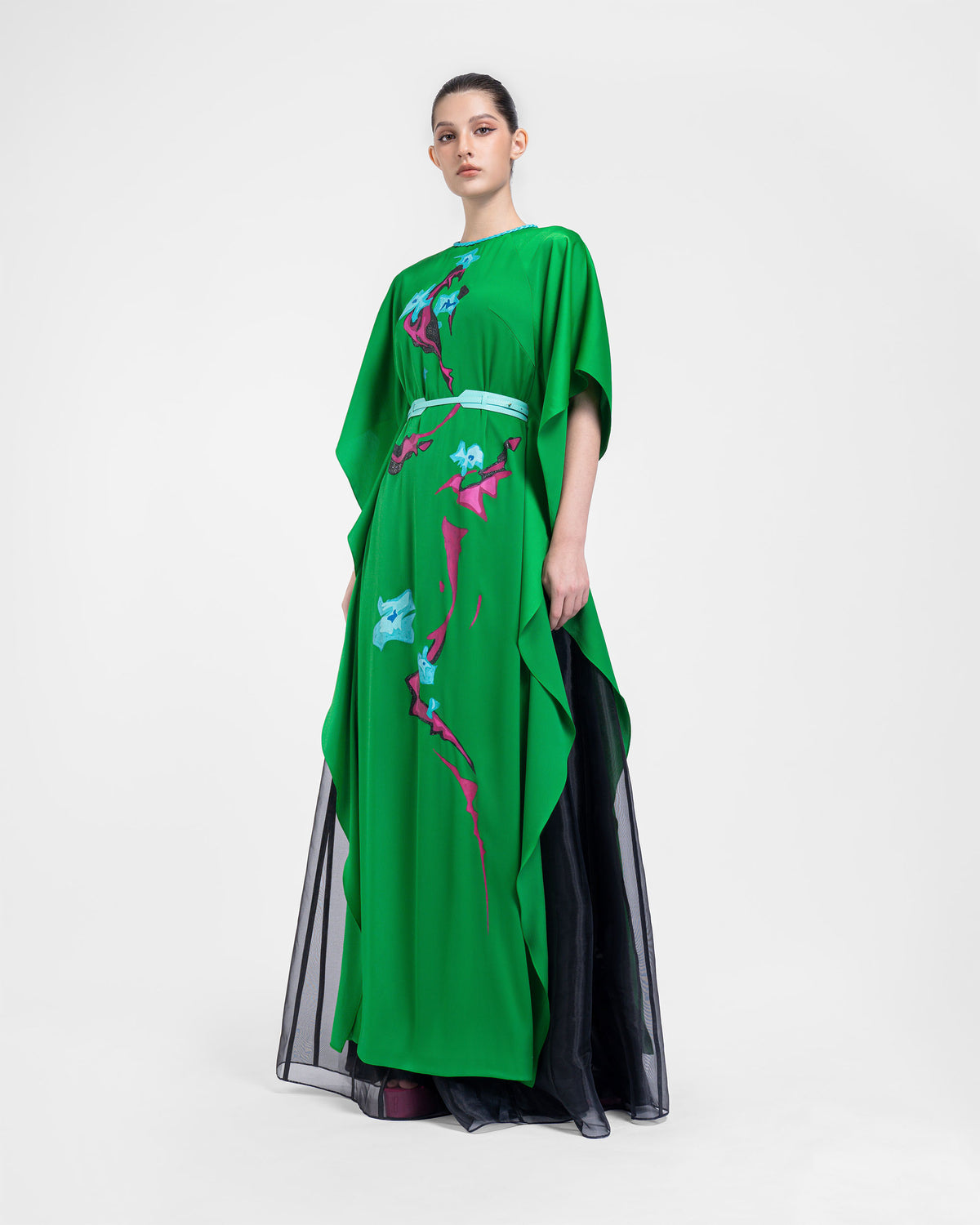 Clasped - Forest Green Contemporary AoDai