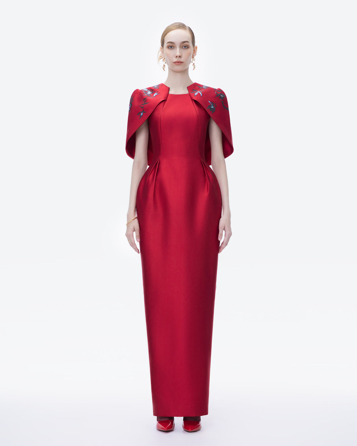 Crimson Cosmos - Cape Evening Dress