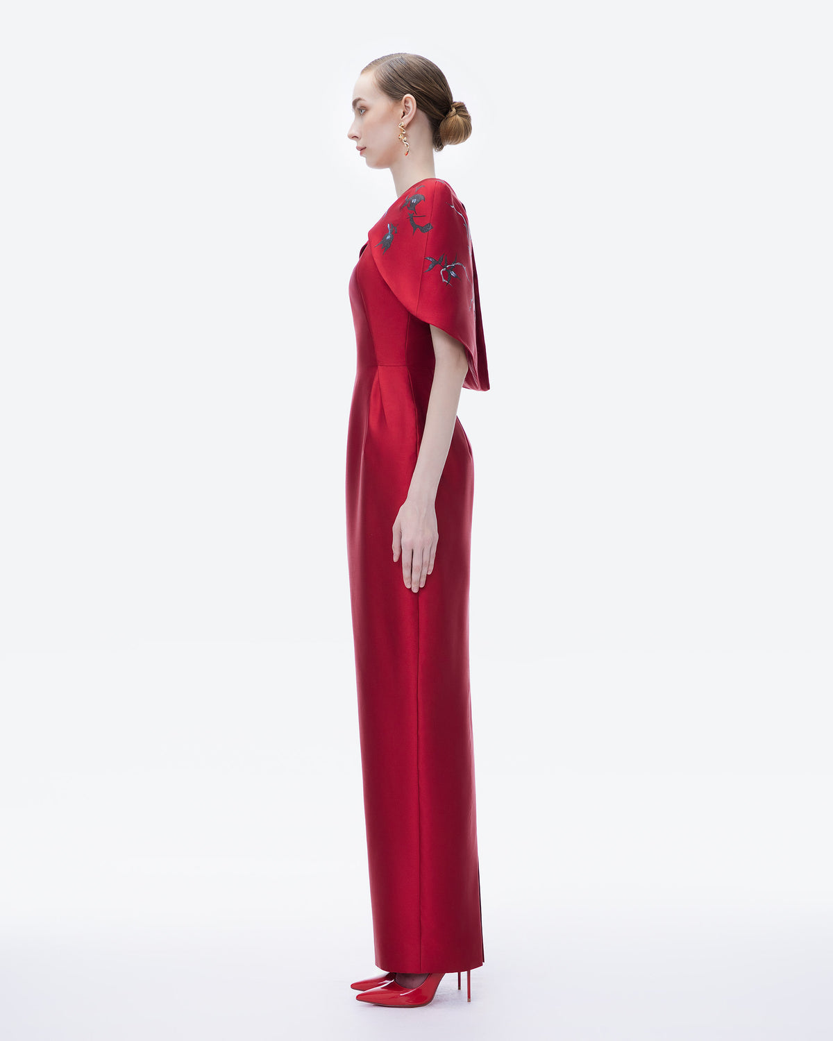 Crimson Cosmos - Cape Evening Dress