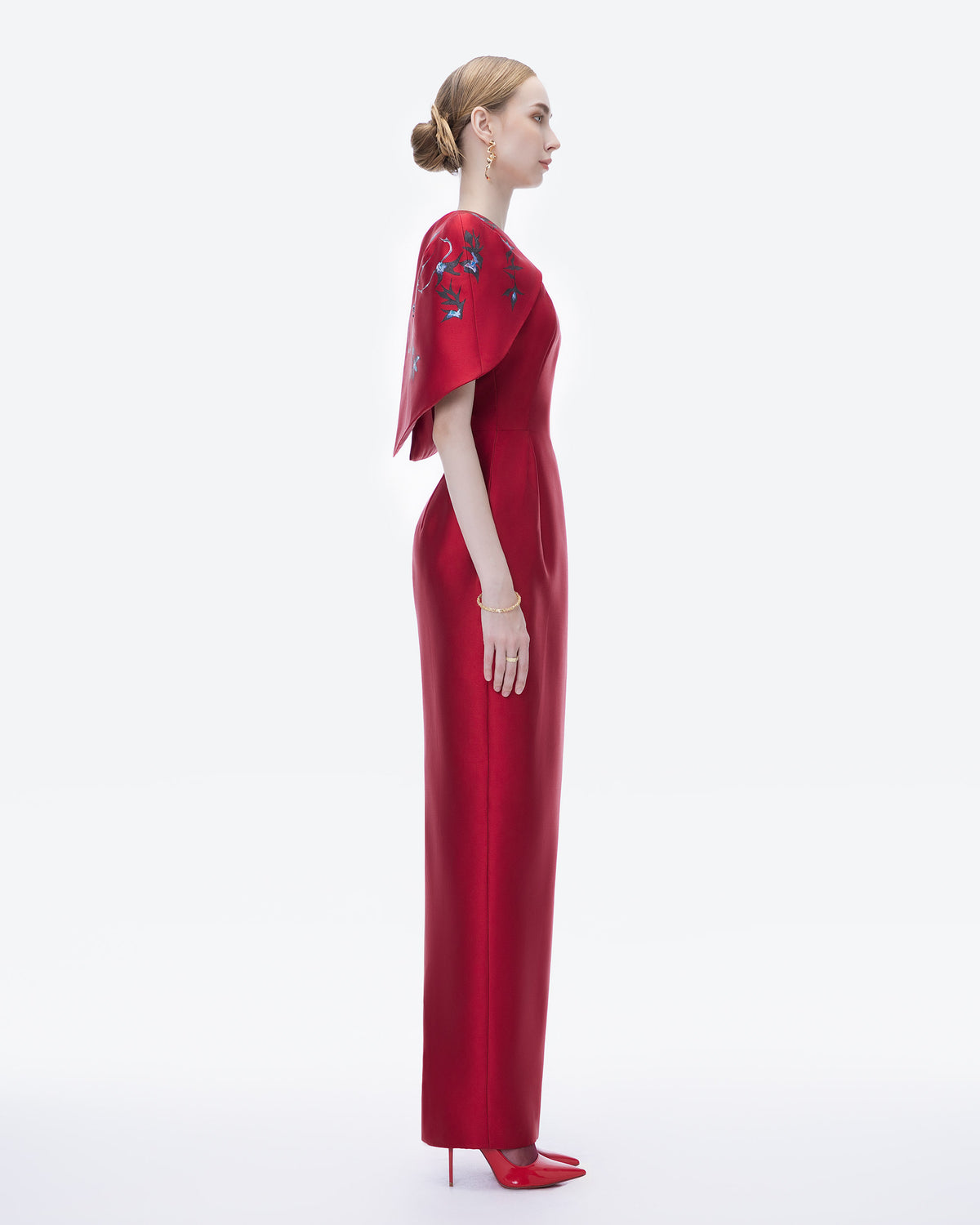 Crimson Cosmos - Cape Evening Dress