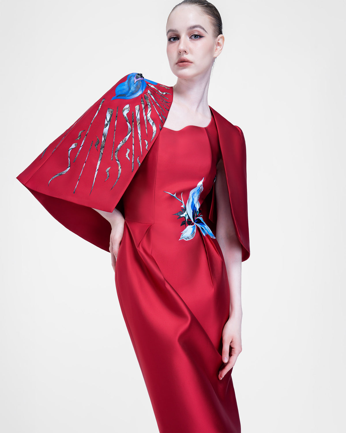 Aphrodite - One-shoulder Crimson Evening Dress