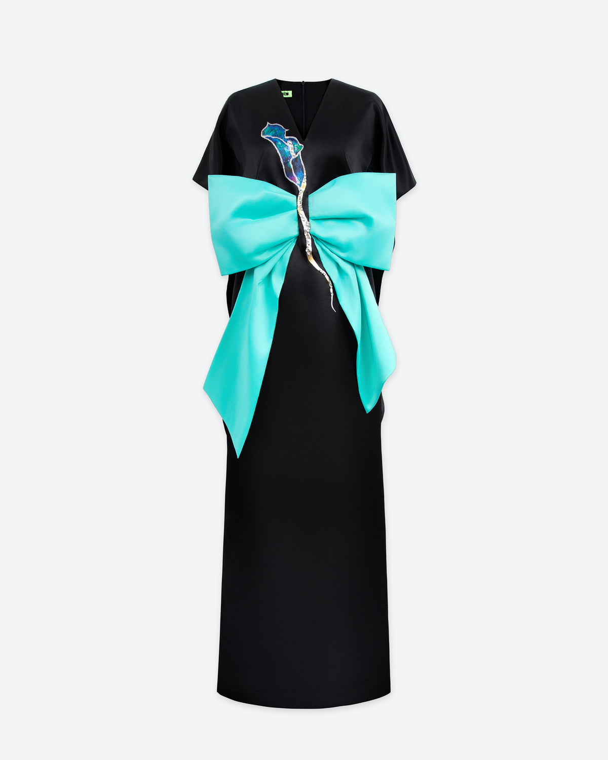 Calla Lily - Cape Sleeves Black Evening Dress