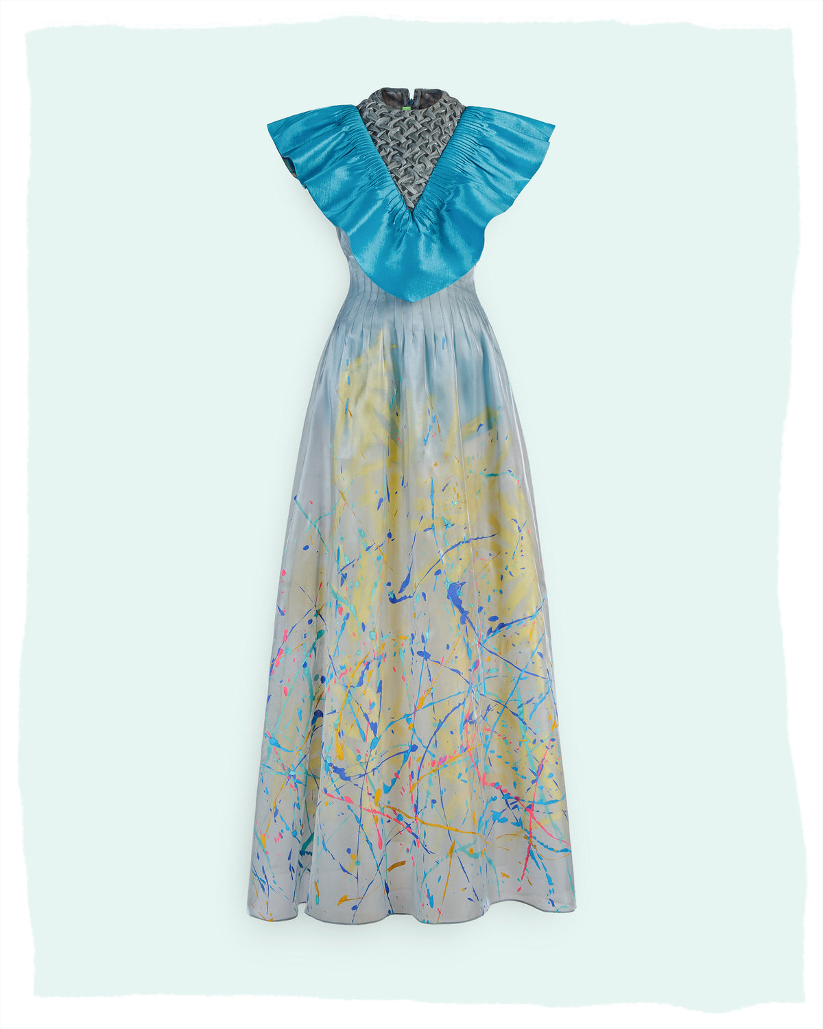 Dancing Flower - Ruffled Smocking Details Gown Dress