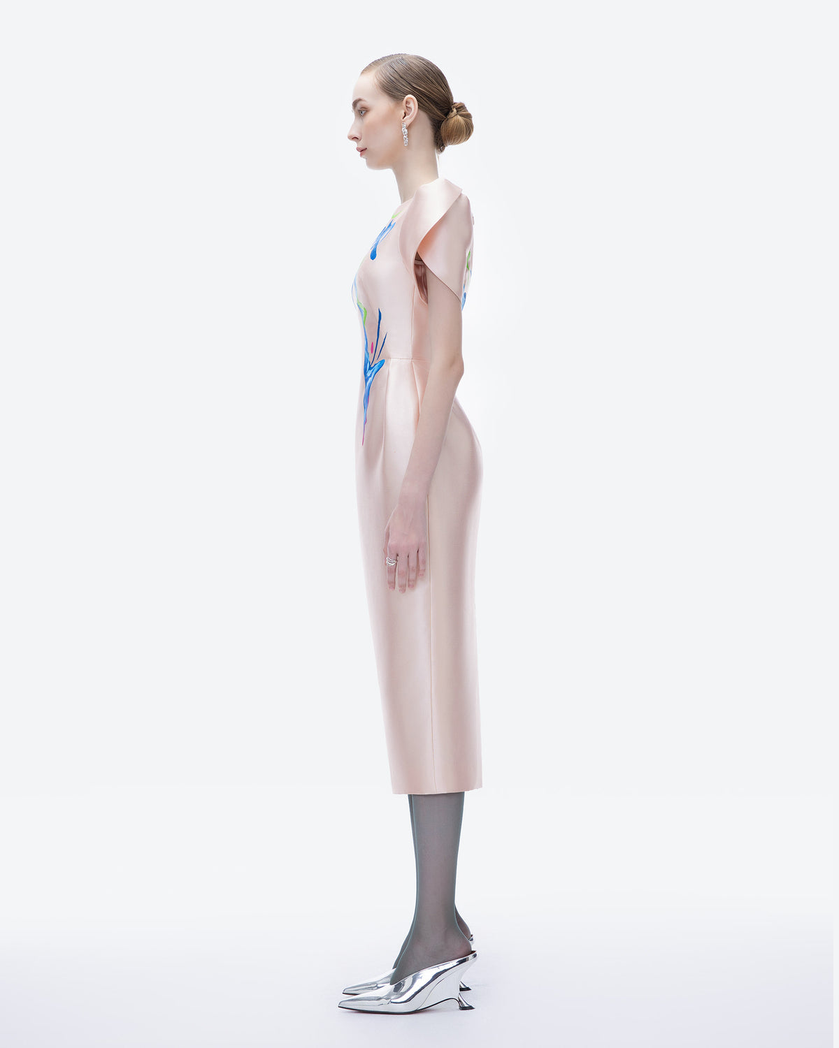 Azalea - Pale Pink Zibeline Midi Dress