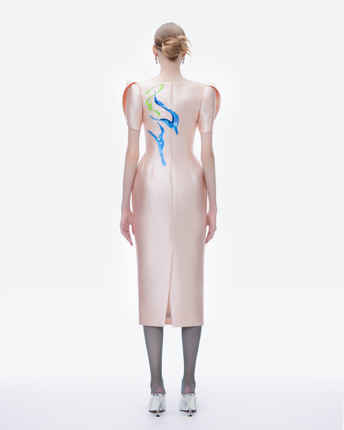 Azalea - Pale Pink Zibeline Midi Dress