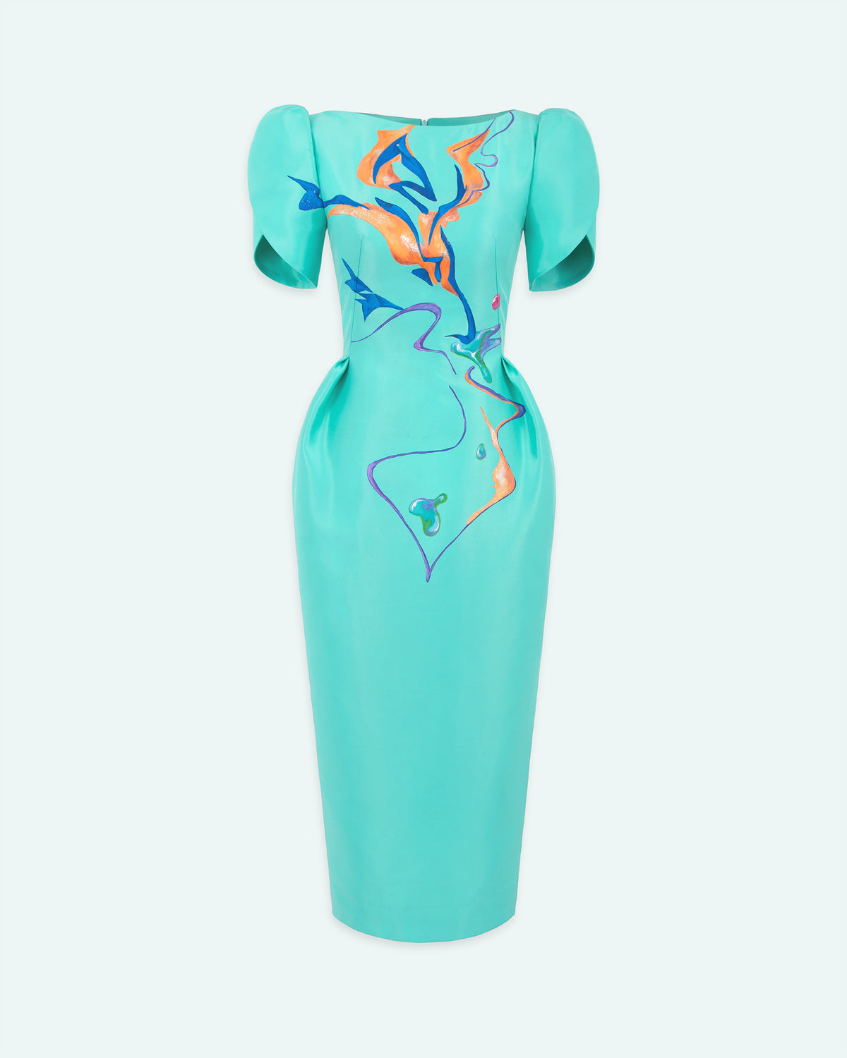 Azalea - Turquoise Zibeline Midi Dress