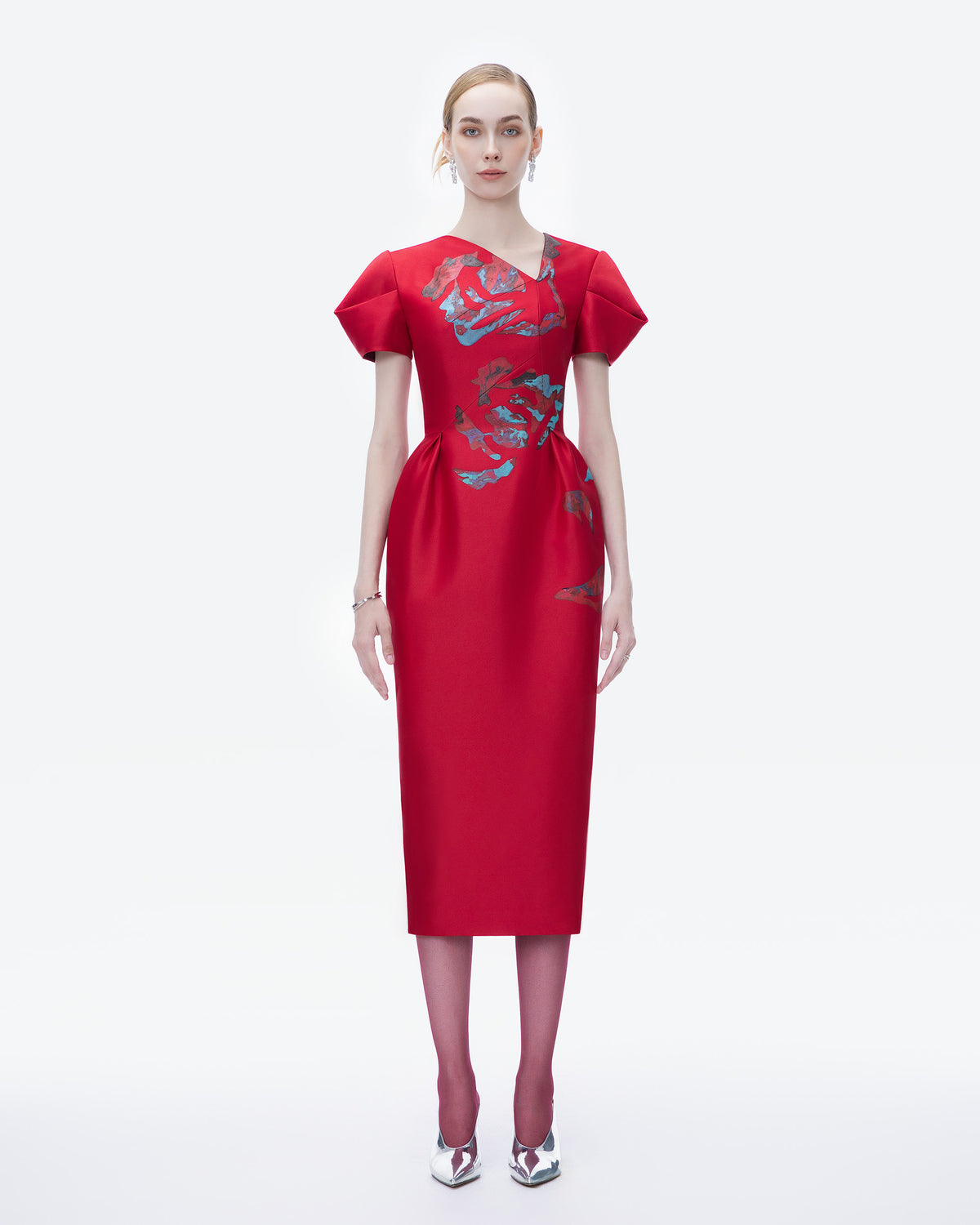 Flameborn - Asymmetrical Pegged Midi Dress