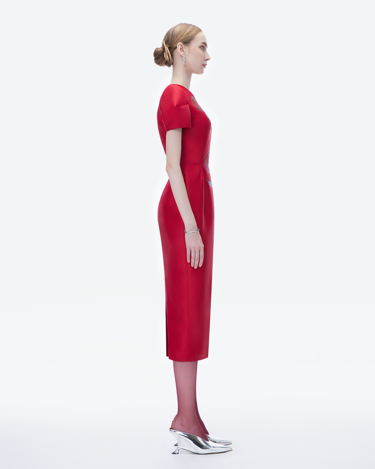Flameborn - Asymmetrical Pegged Midi Dress