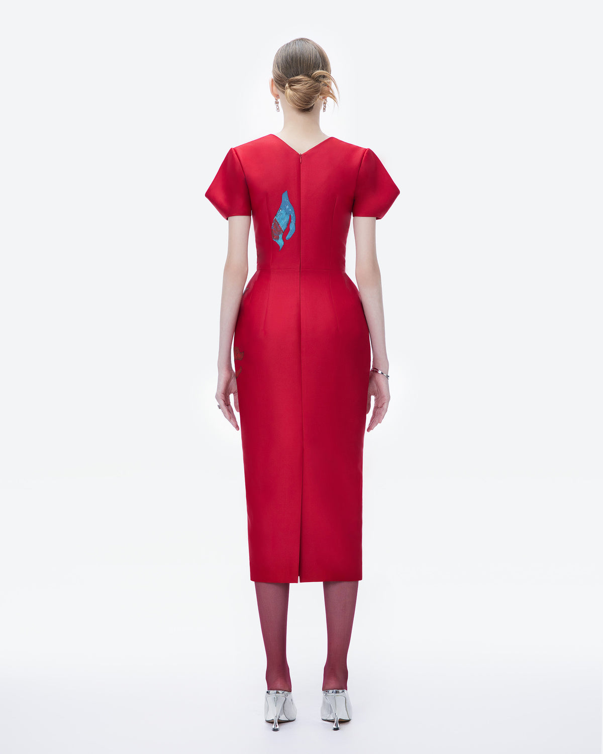 Flameborn - Asymmetrical Pegged Midi Dress