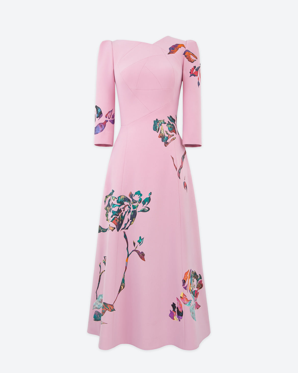 The Portrait - Đầm Midi Hồng Pastel Bất Đối Xứng