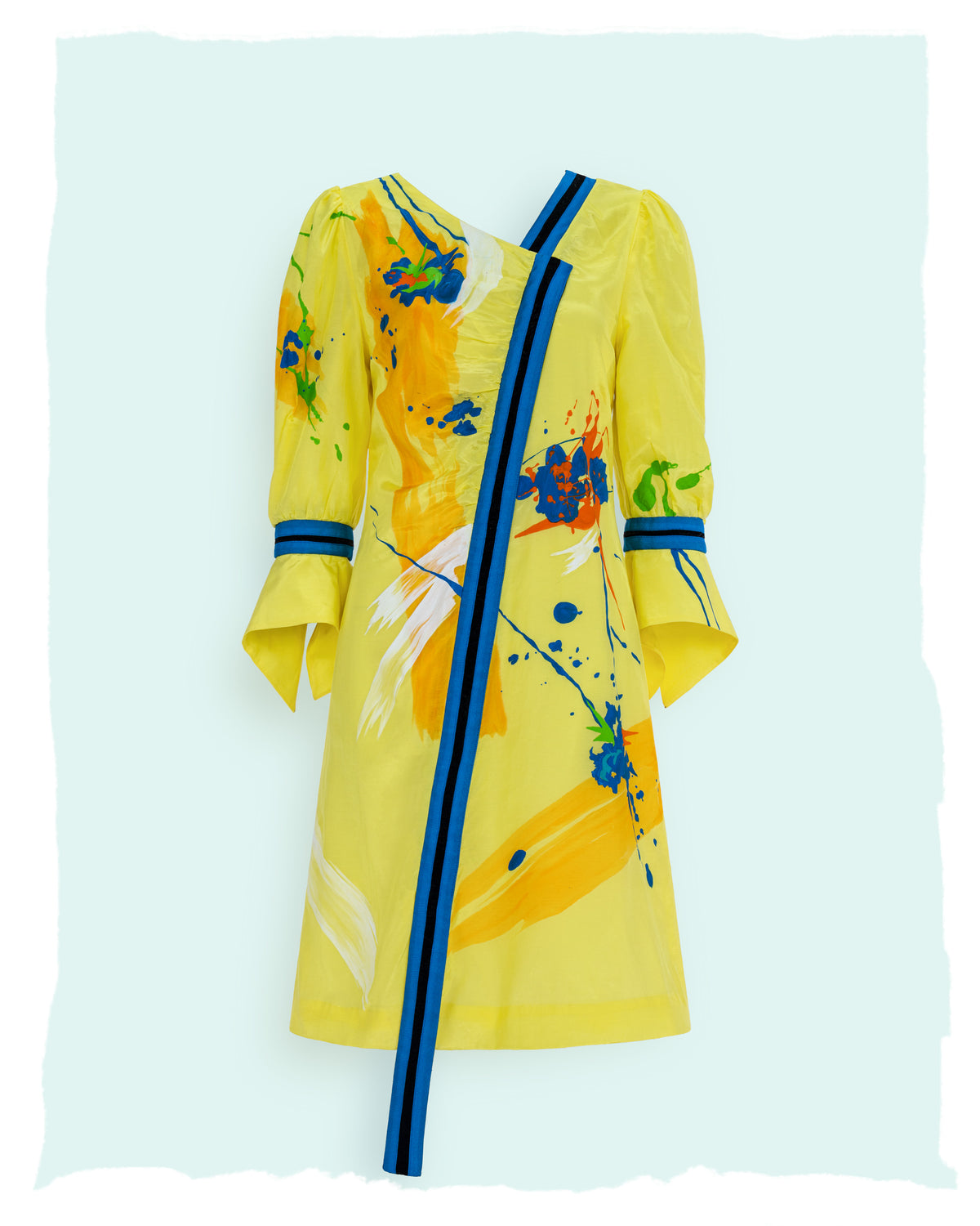 Colorful Touches - Asymmetrical Yellow Mini Dress