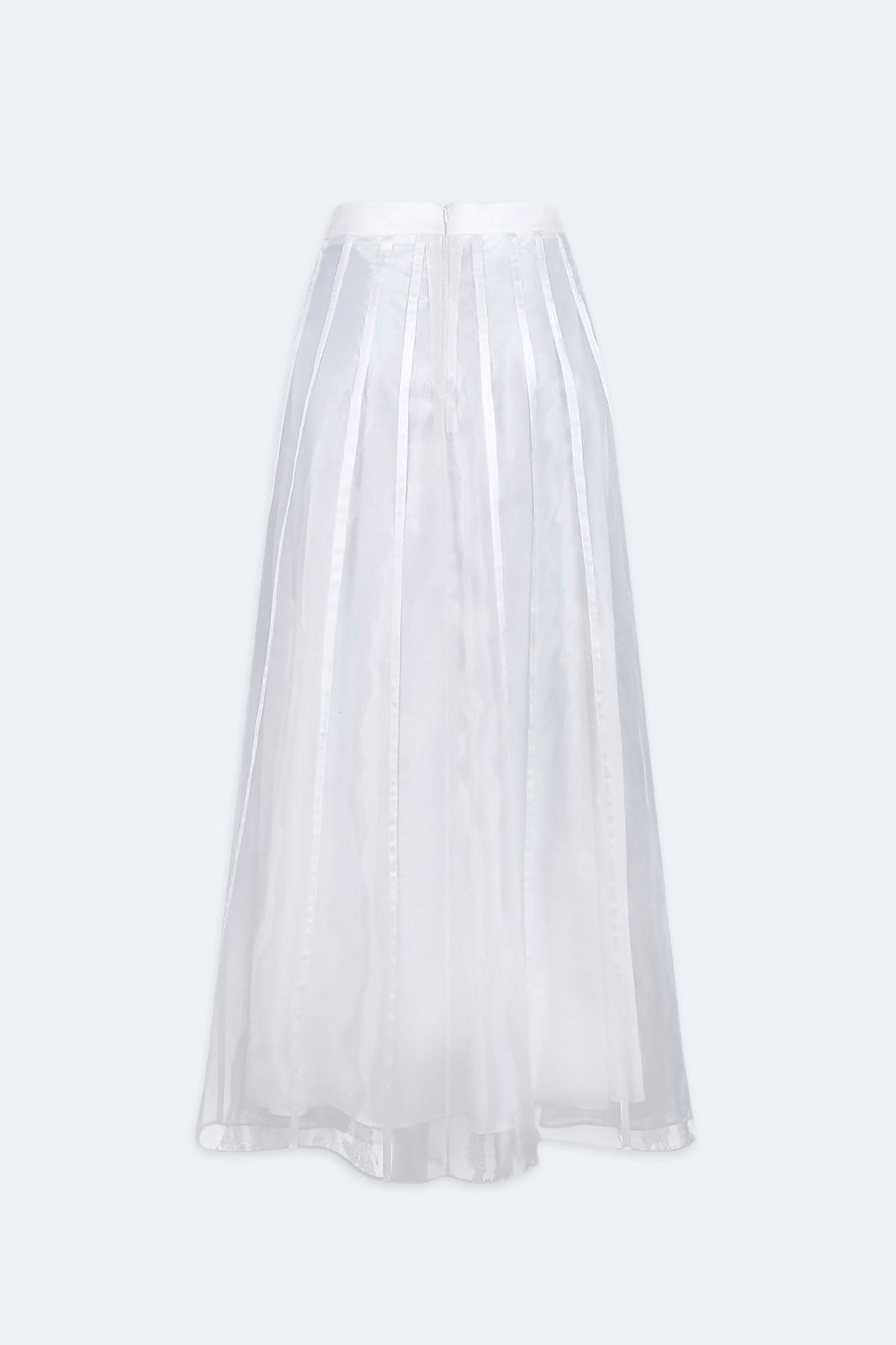 Organza Panel Maxi Black Skirt