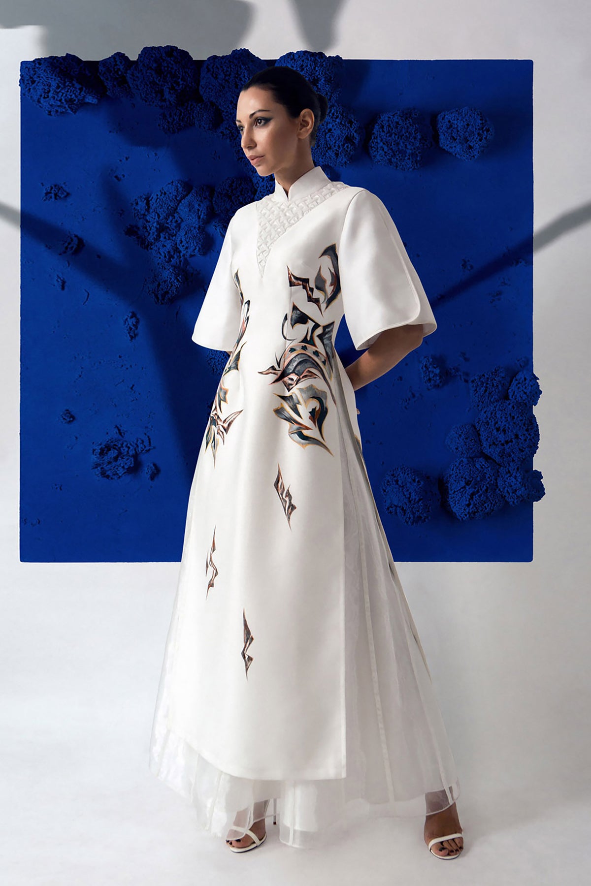 Organza Panel Maxi Skirt
