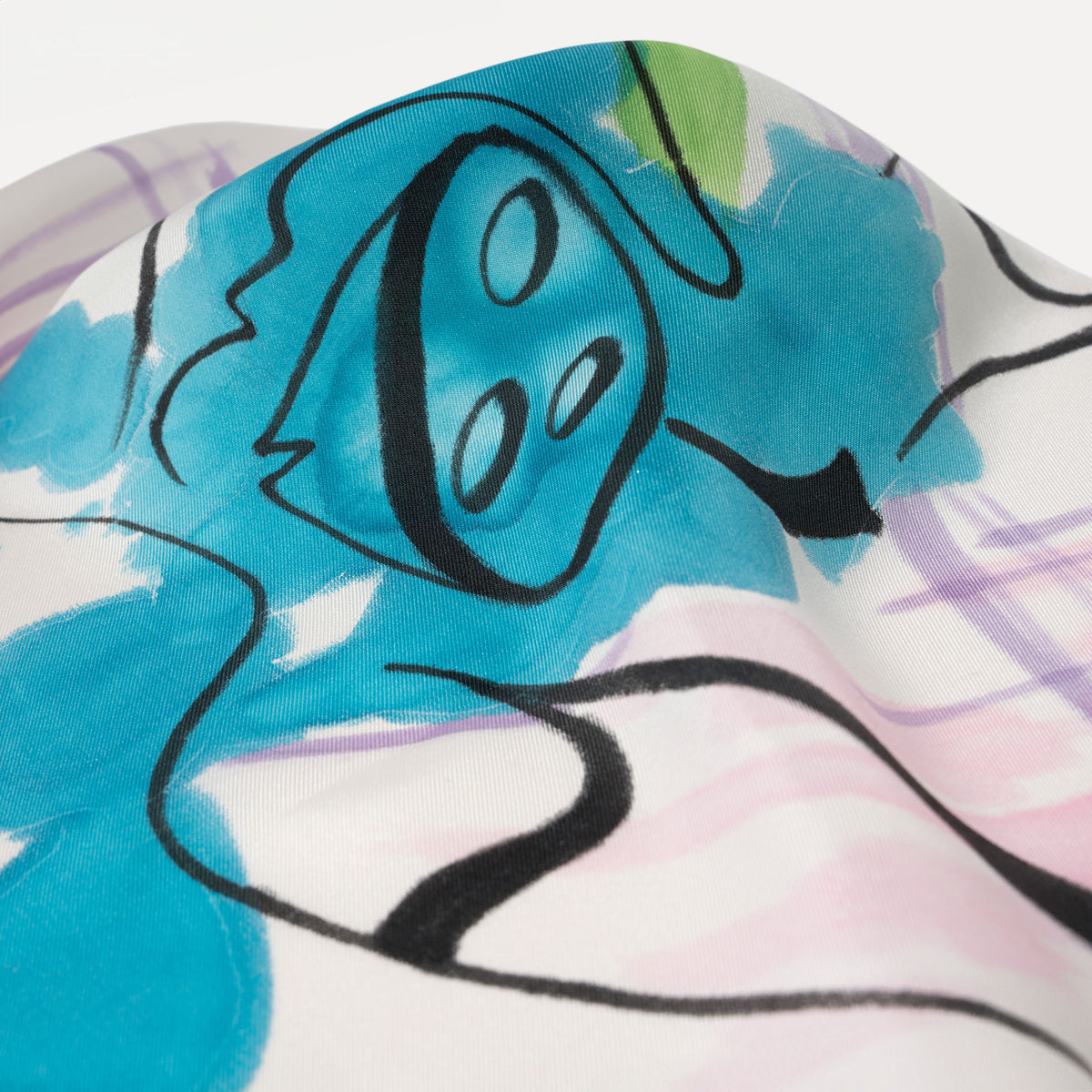 Notes - Lotus Hand-painted 45 Twill Silk Bandana