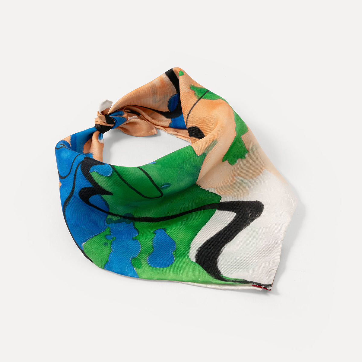 Bloom - Lotus Hand-painted 45 Twill Silk Bandana