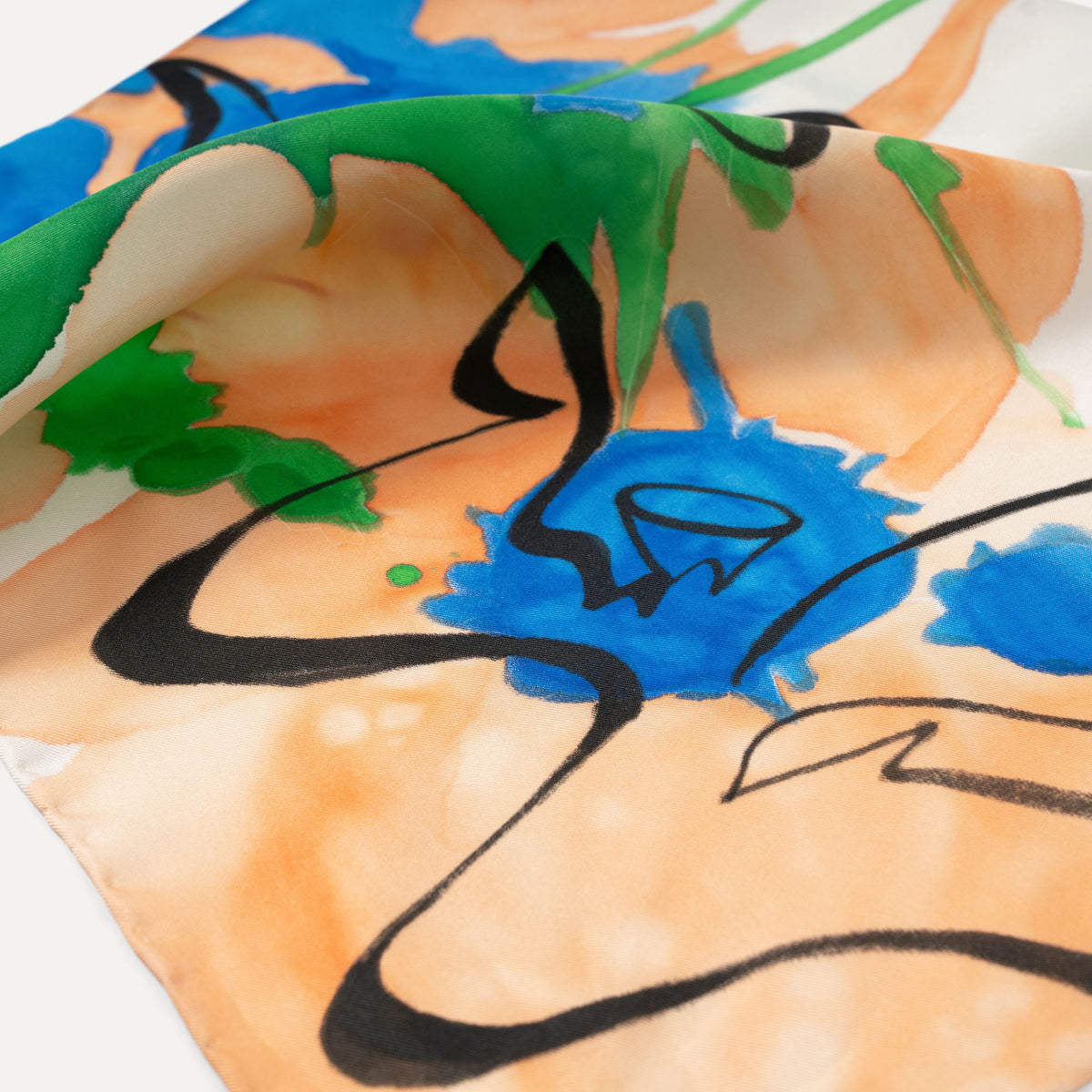 Bloom - Lotus Hand-painted 45 Twill Silk Bandana