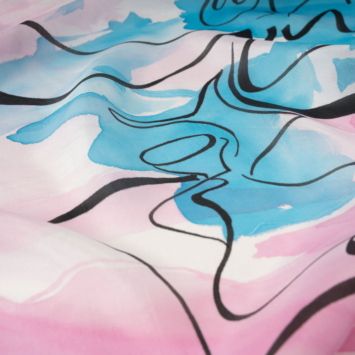 Harmony - Lotus Hand-painted 55 Habotai Silk Bandana