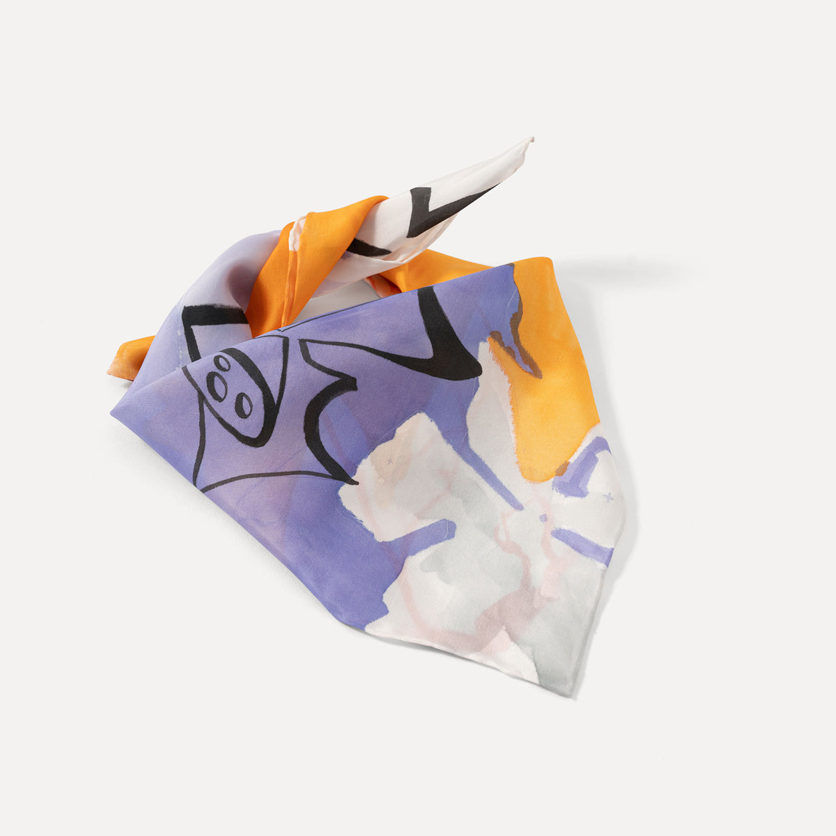 Dreams - Lotus Hand-painted 55 Habotai Silk Bandana
