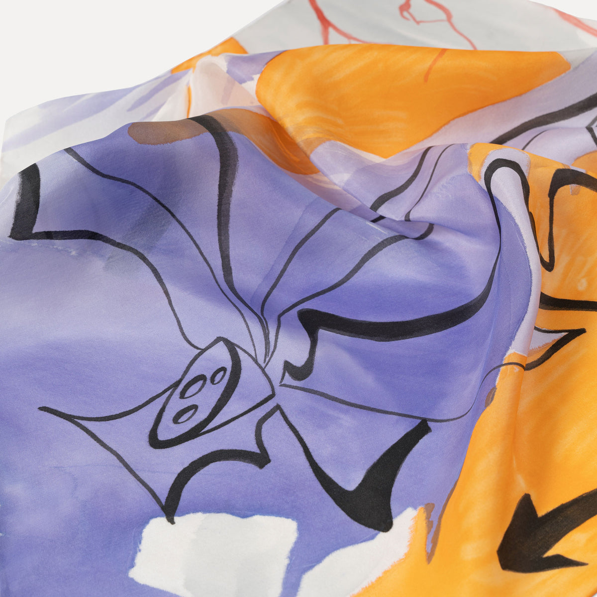 Dreams - Lotus Hand-painted 55 Habotai Silk Bandana