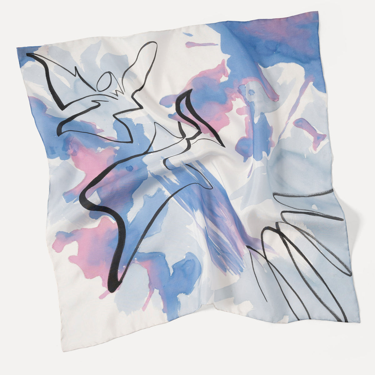 Rhythm - Lotus Hand-painted 55 Habotai Silk Bandana