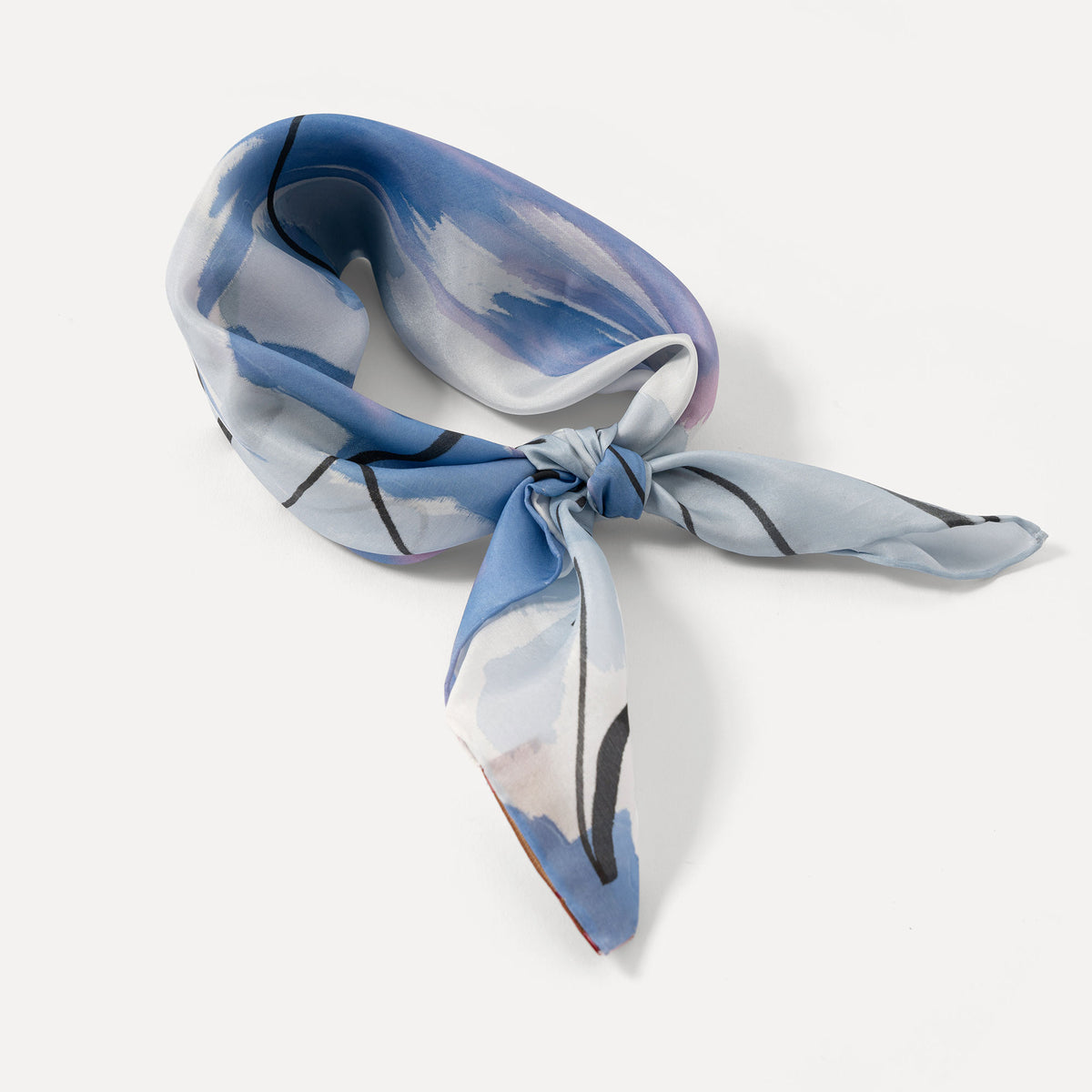 Rhythm - Lotus Hand-painted 55 Habotai Silk Bandana