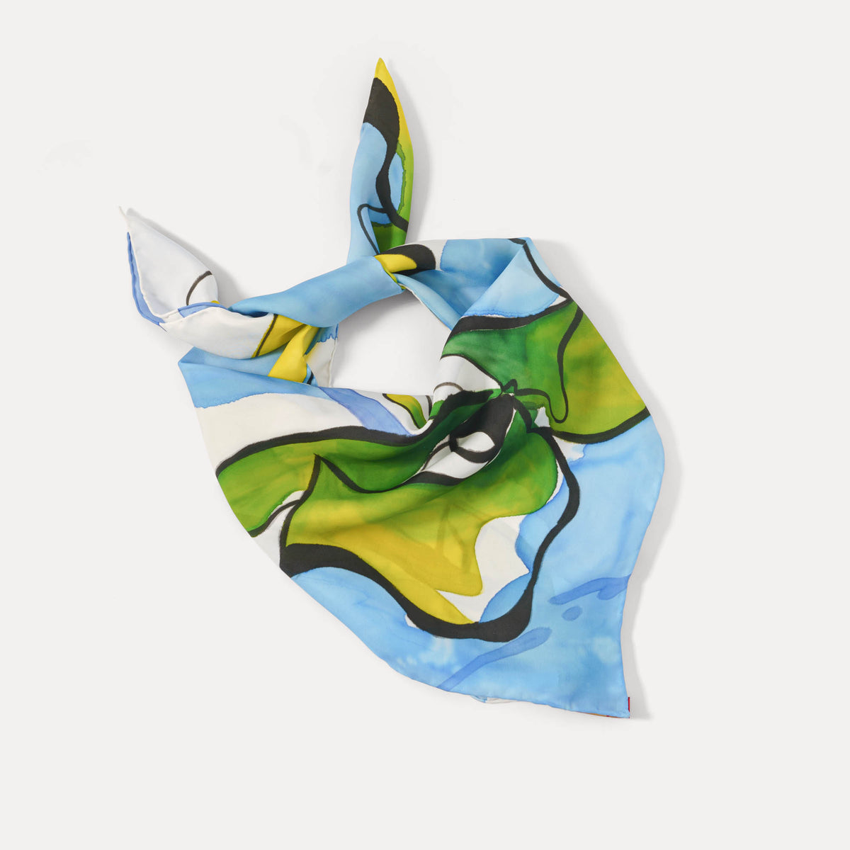 SEN - Lotus Hand-painted 90 Twill Silk Scarf