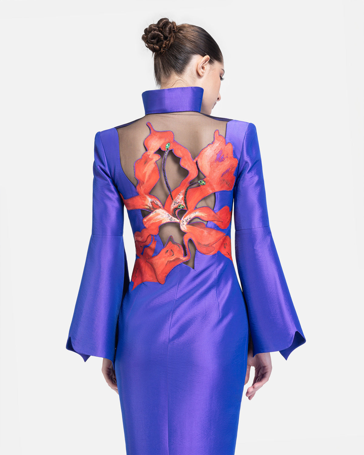 Poison - Circular Sleeves Royal Indigo Evening Dress