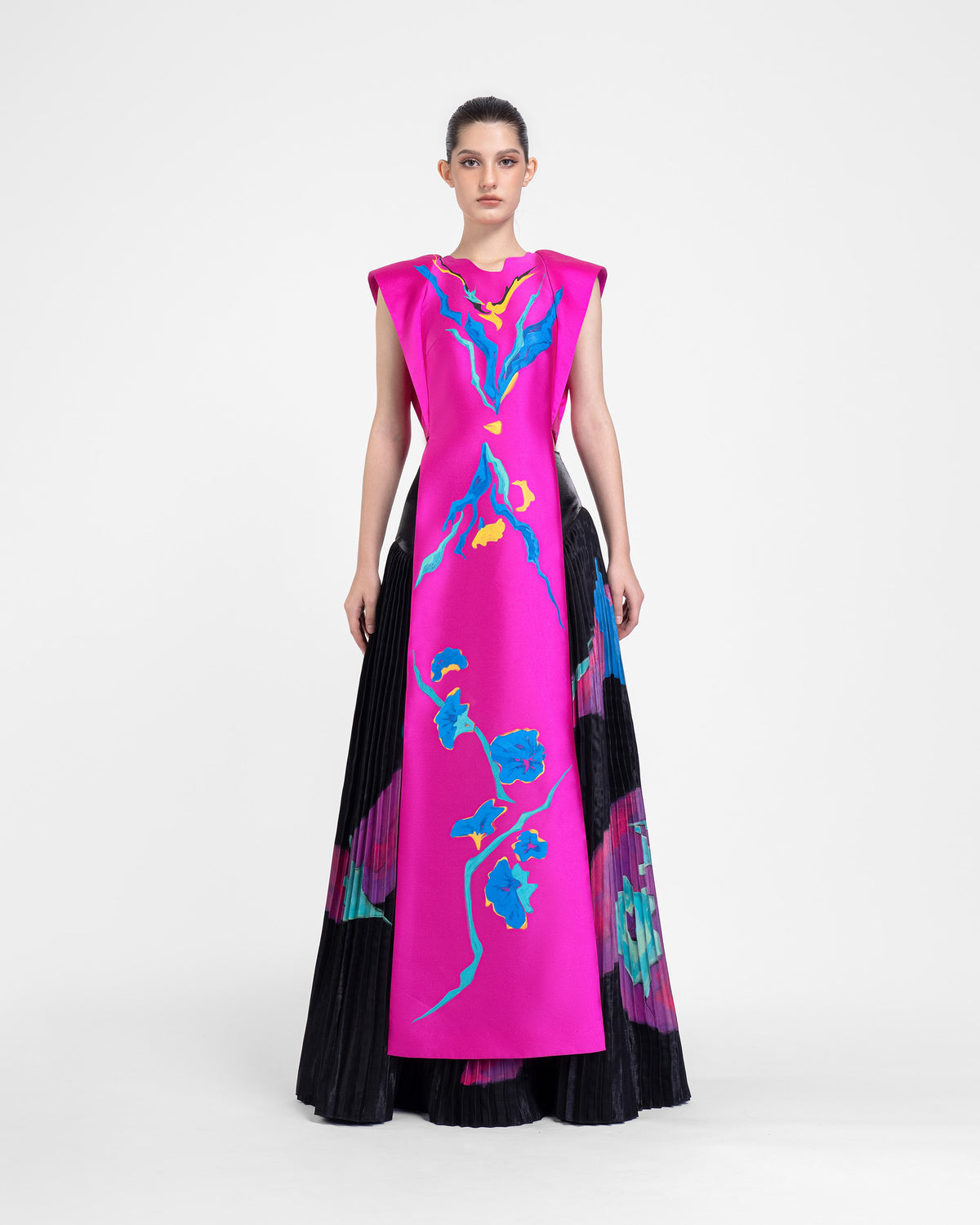 Mountain Blooming - Magenta Pink Contemporary AoDai