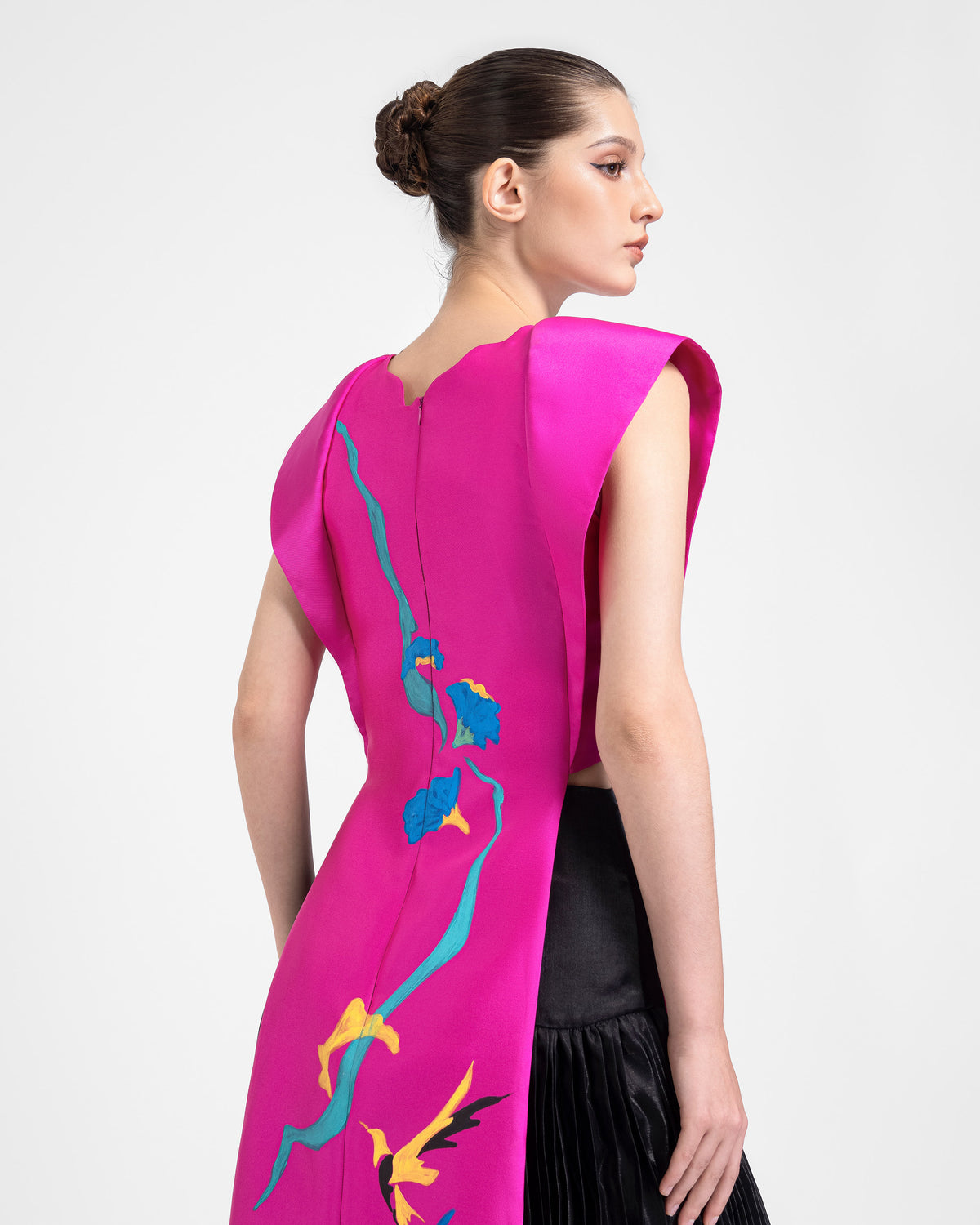 Mountain Blooming - Magenta Pink Contemporary AoDai