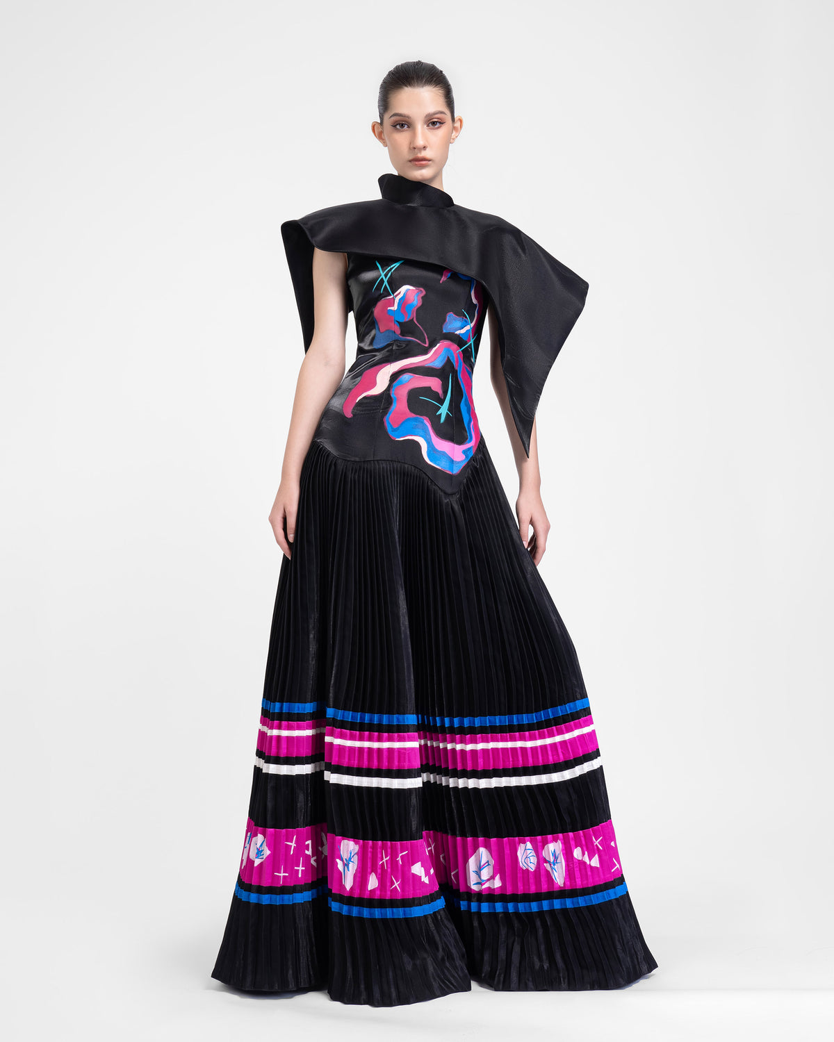 The Secret - Cape Black Evening Dress