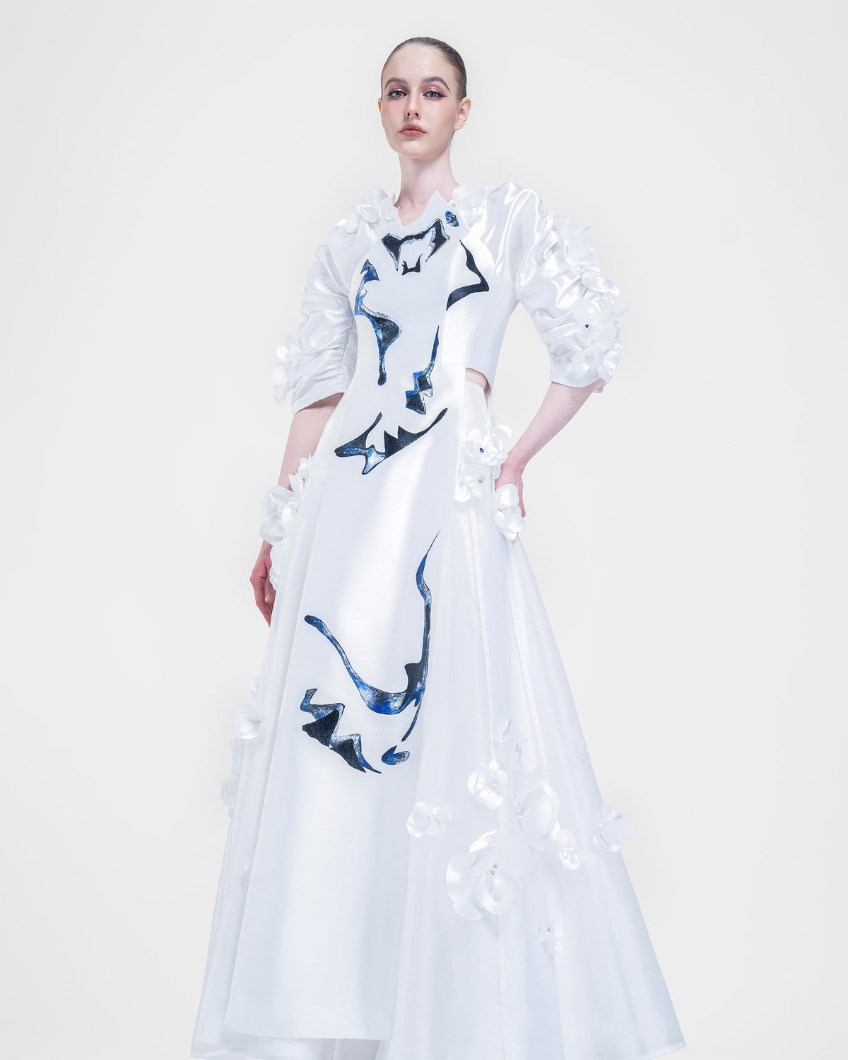 Make a Wish - Voluminous Sleeves White Aodai