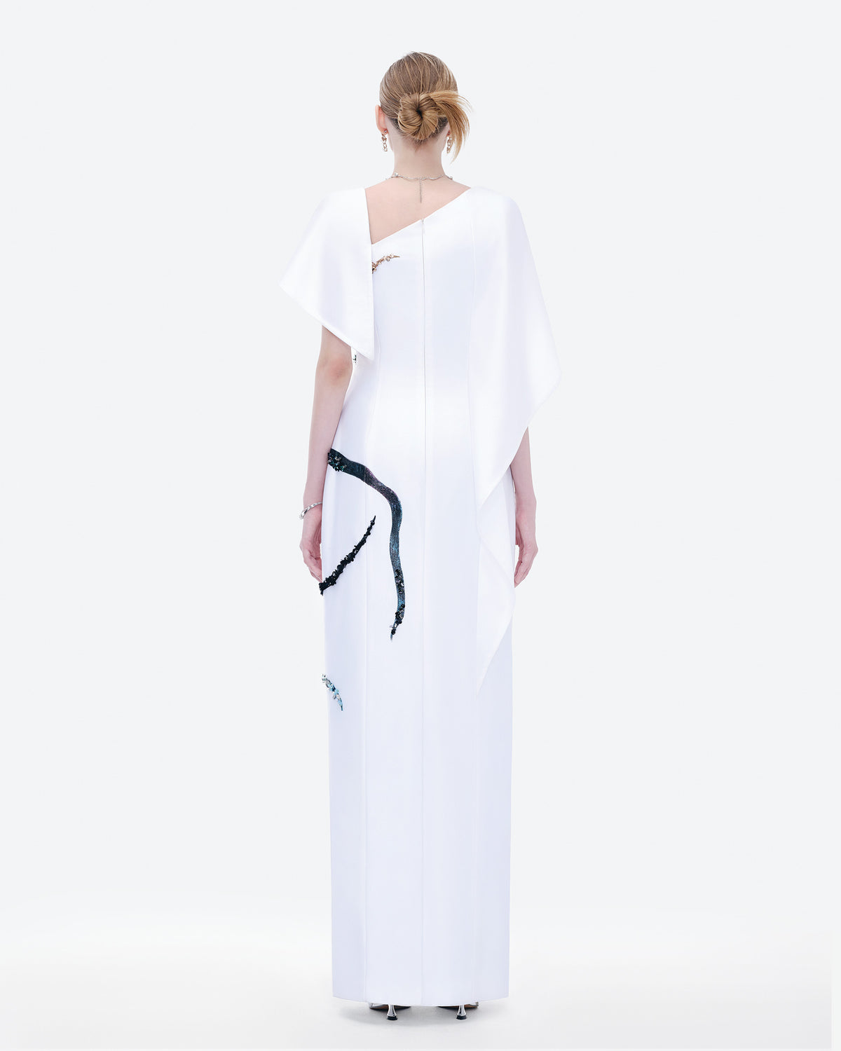 Flower's Whisper - Đầm Tiệc Cape Bất Đối Xứng