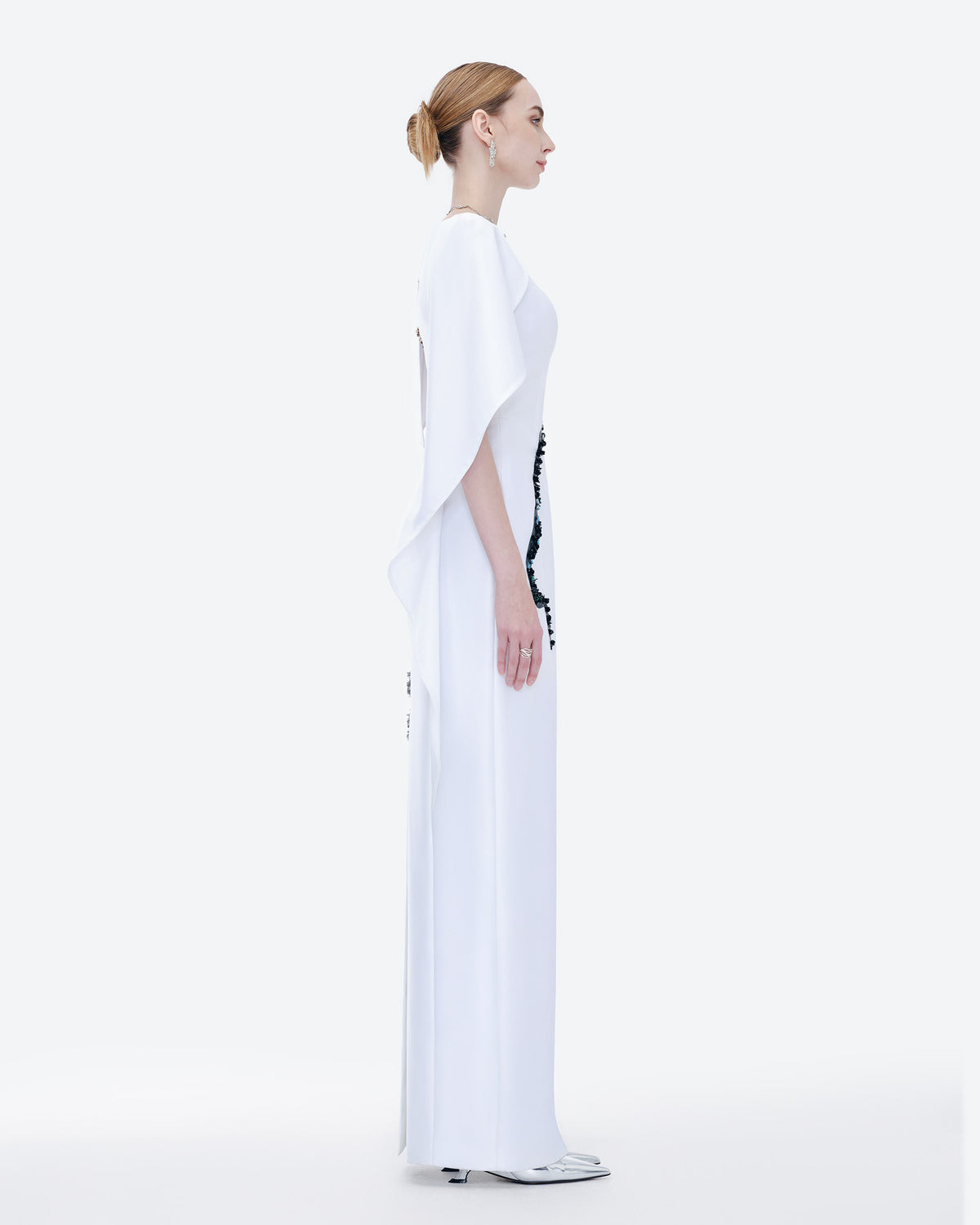 Flower's Whisper - Đầm Tiệc Cape Bất Đối Xứng