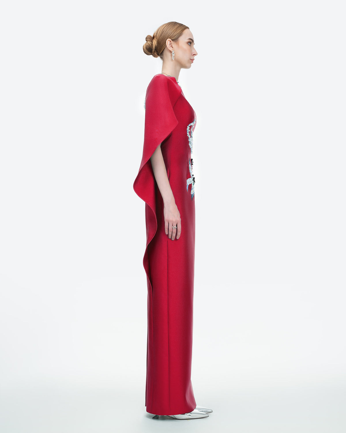 Radiant Wing - Đầm Tiệc Đỏ Crimson Bất Đối Xứng