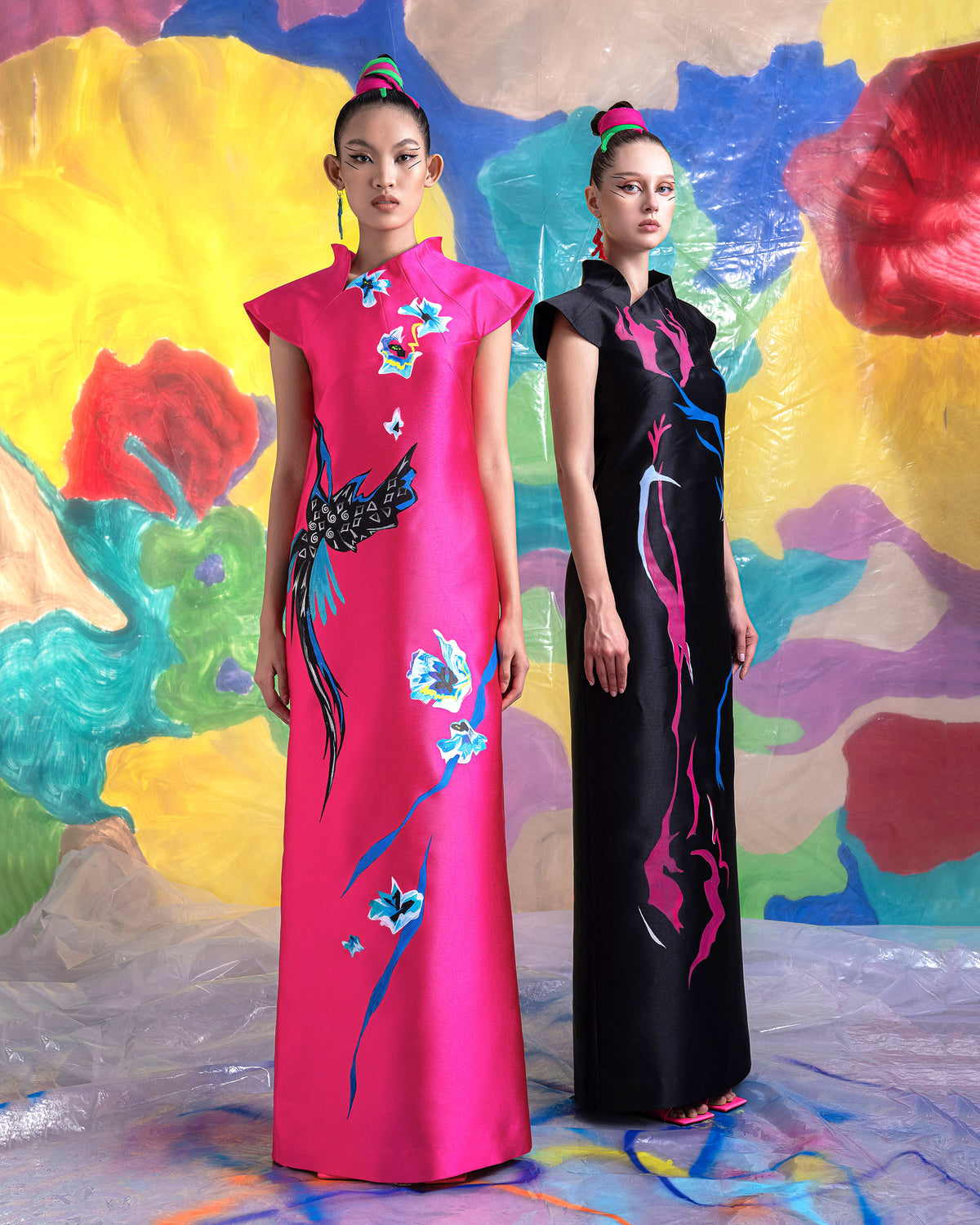Bird of Paradise - French Fuchsia Pink Evening Dress