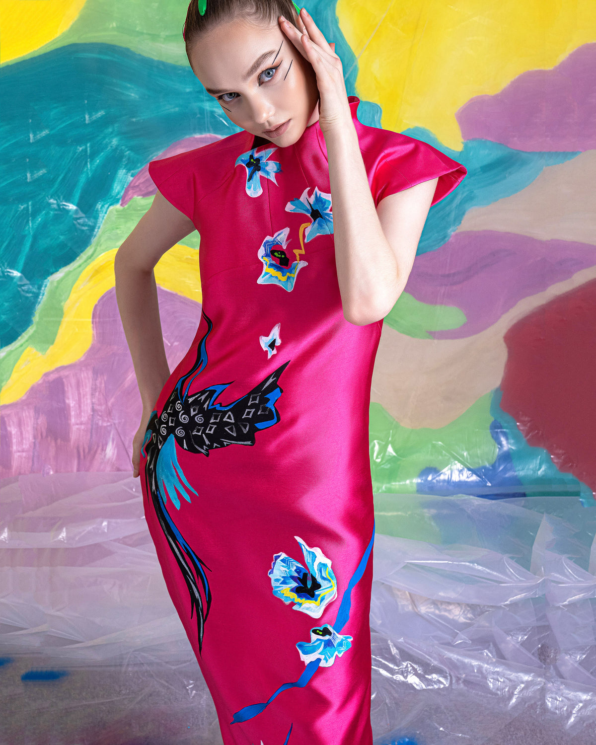 Bird of Paradise - French Fuchsia Pink Evening Dress
