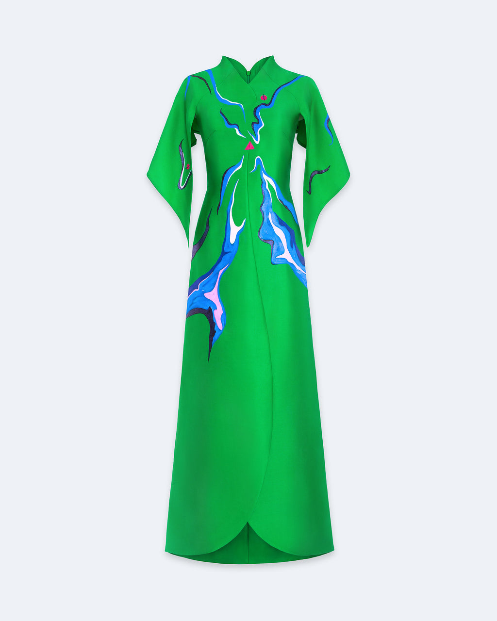 Invisible Butterfly - Green Cape Contemporary AoDai  Tiny Ink