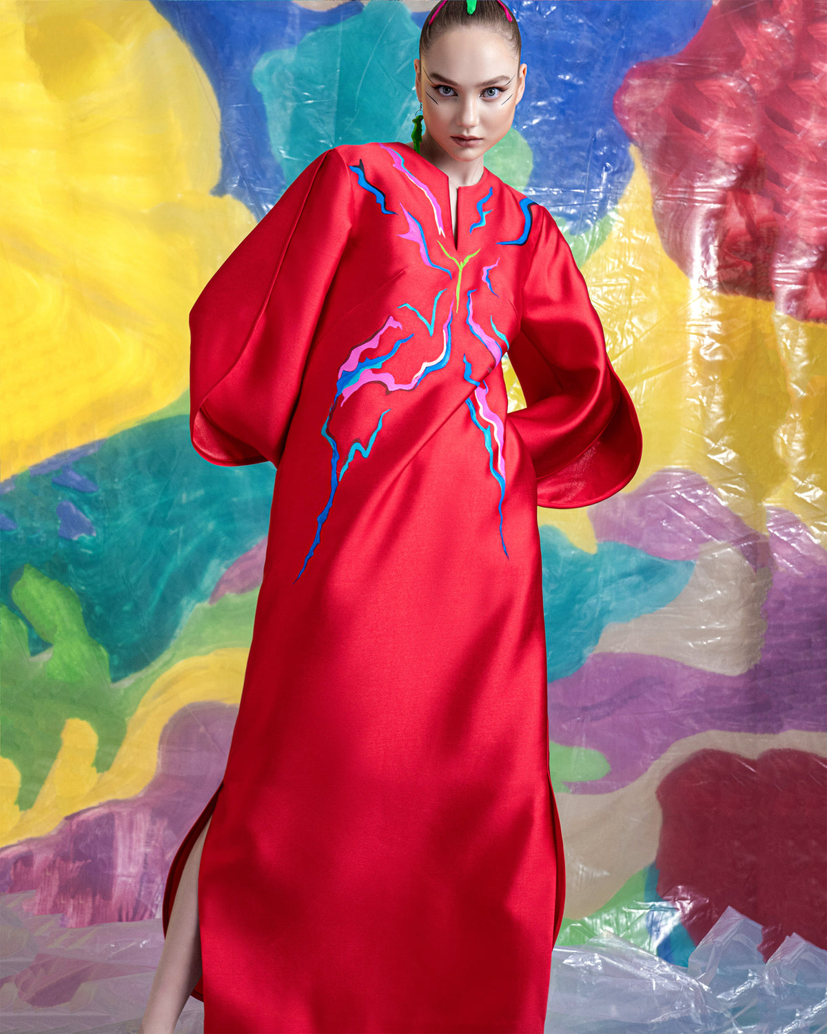 Blooming - Red Kaftan Dress