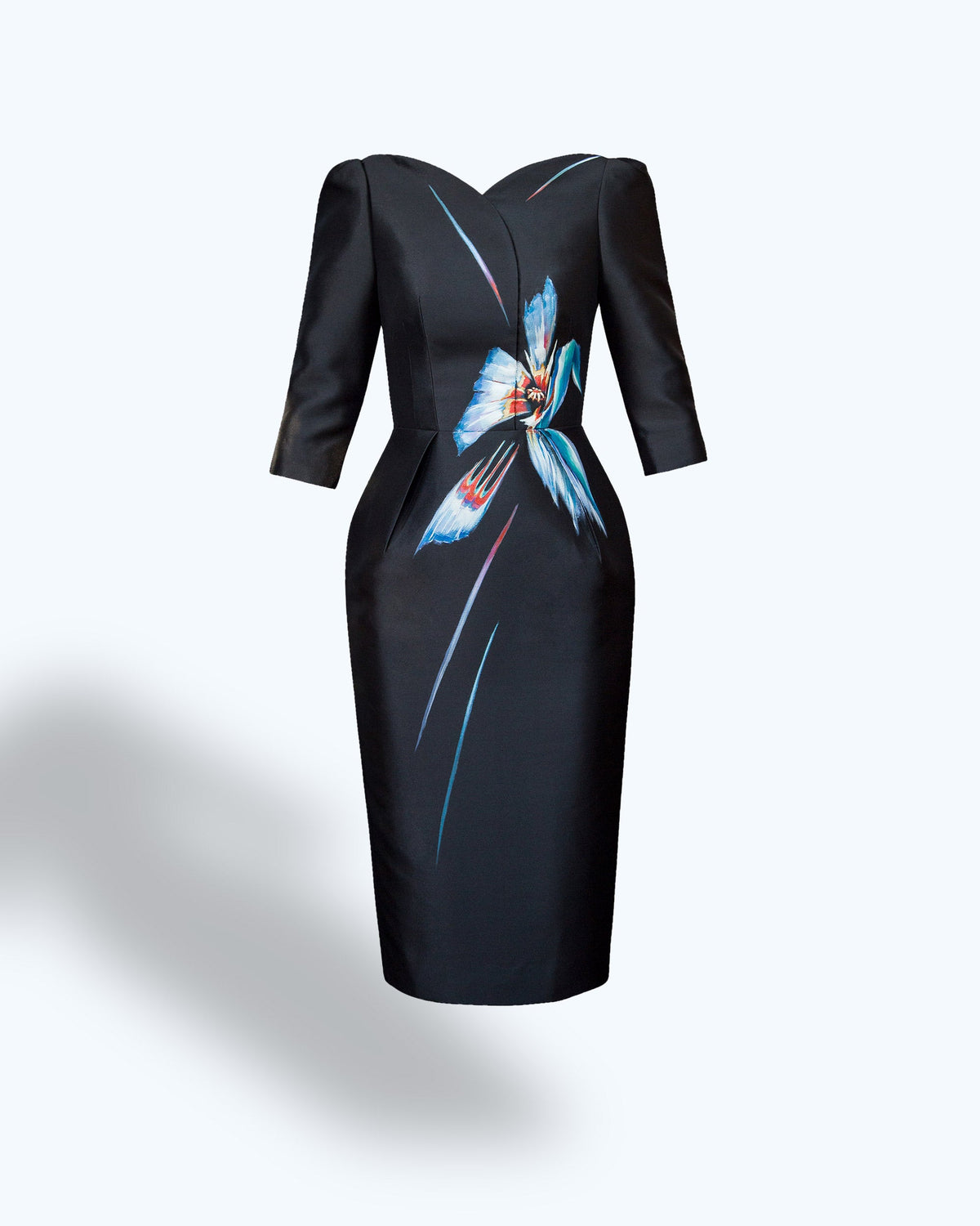 TinyInk-Spring-Summer20-Black-Hand-painted-Flower-Midi-Dress