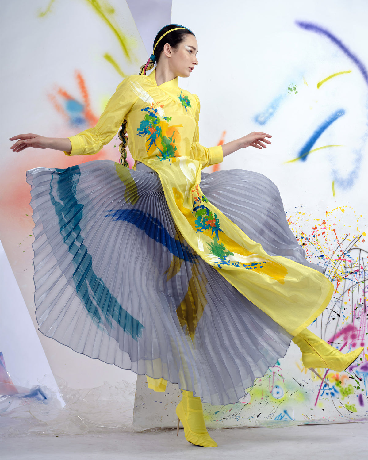 Colorful Touches No.2 - Asymmetrical Contemporary Aodai