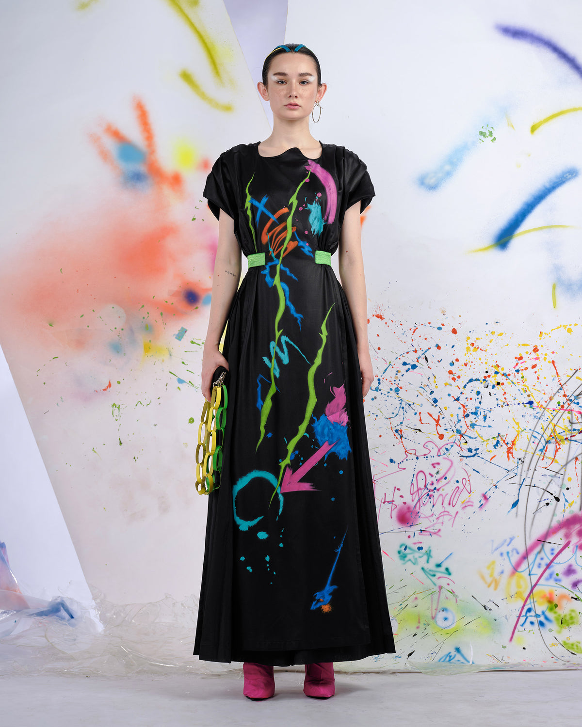 Brilliant Scratches - Black Gathered Contemporary Aodai