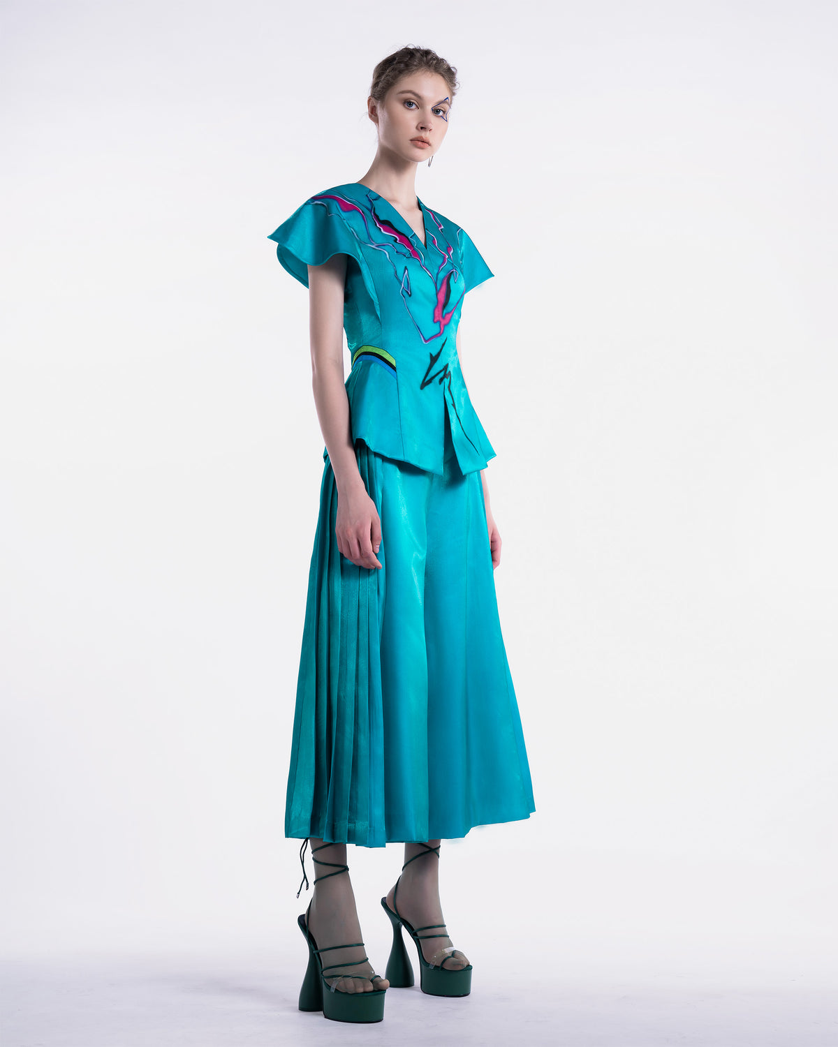 Blooming - Cobalt Teal Peplum Top